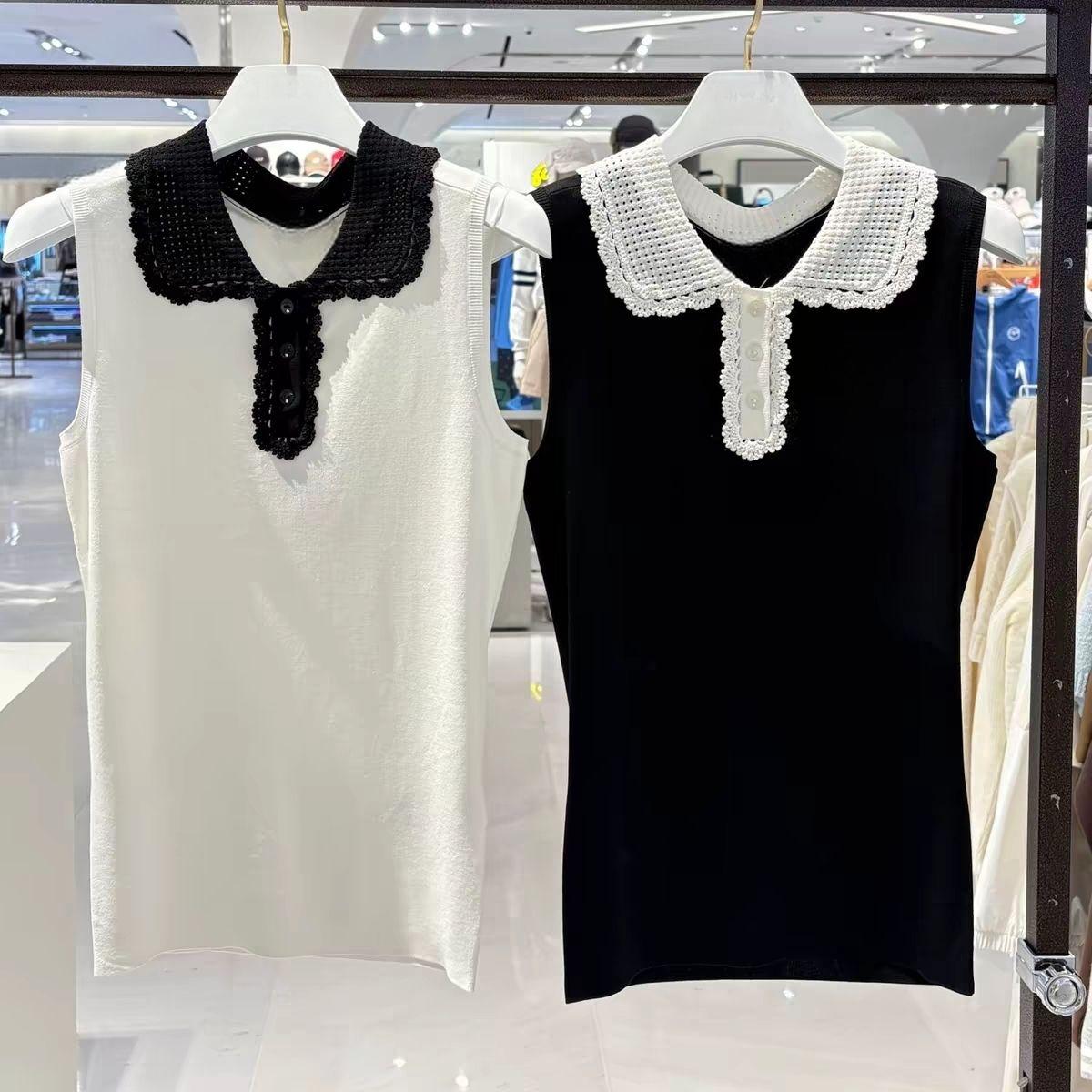 Women'S Fashion Vest Tops - Kadın Yaka Örme Golf Yeleği 2026
