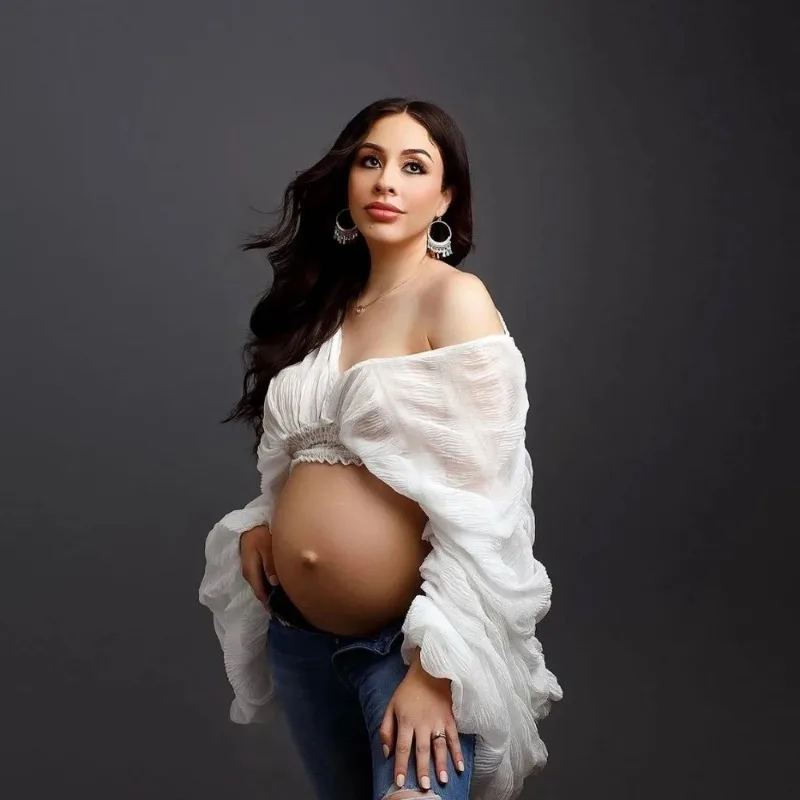 Women Fashion Photoshoot - Hamile Fotoğrafçılığı Sahne Üstleri Gömlekler Gebelik
