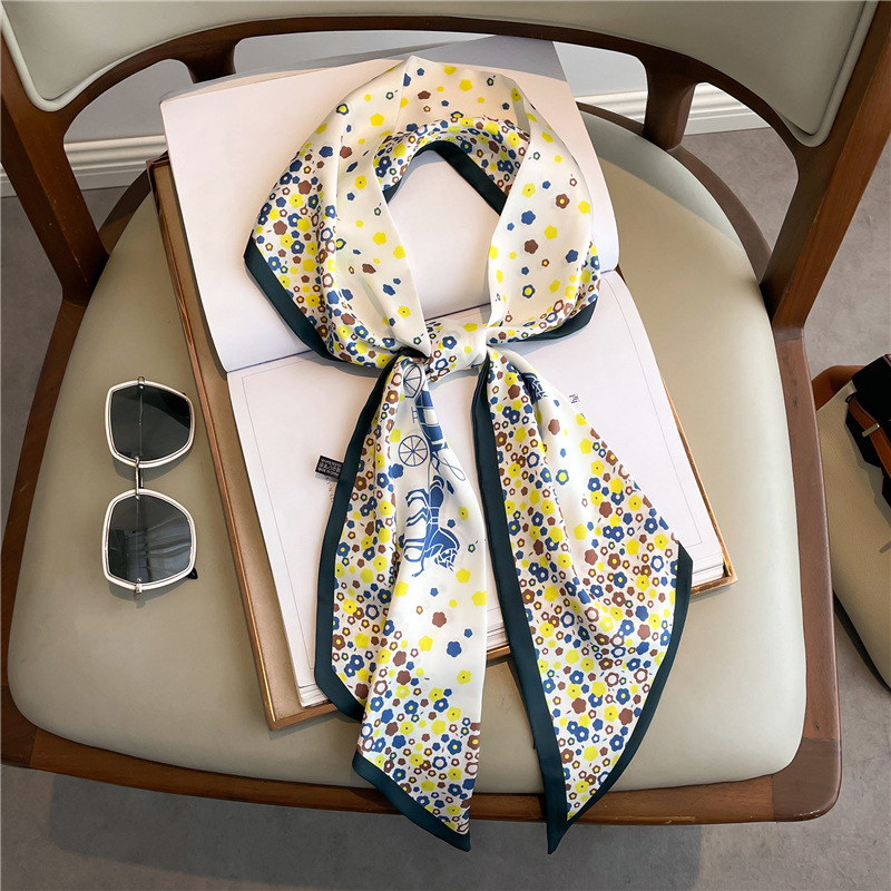 Women Fashion Necktie - Kadınlar İçin Moda Baskılı Uzun İpek