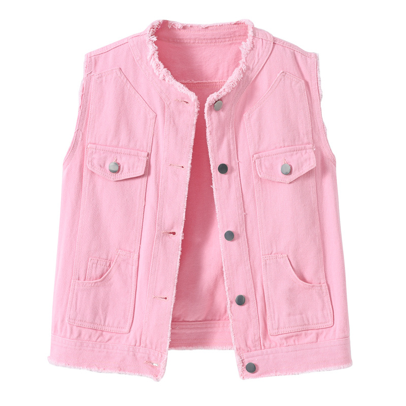 Women'S Fashion Vest Tops - Kadınlar İçin İnceltici Kolsuz Kot Yelek