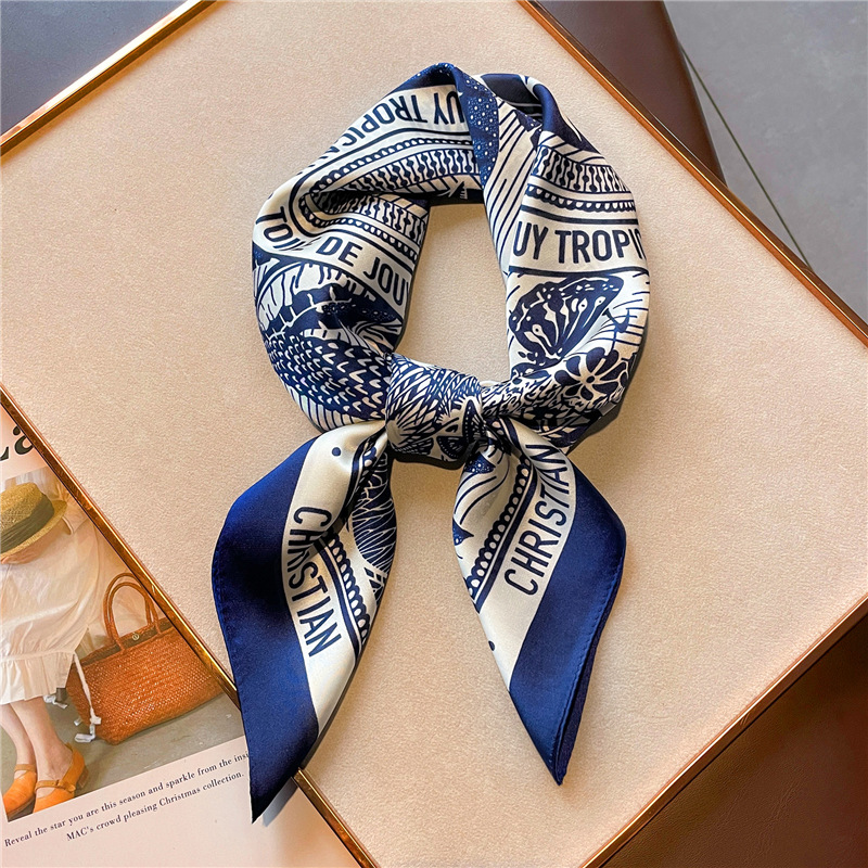 Mektup Baskı Ipek Saten Mendil - Women Fashion Necktie incelemesi ve fiyatı