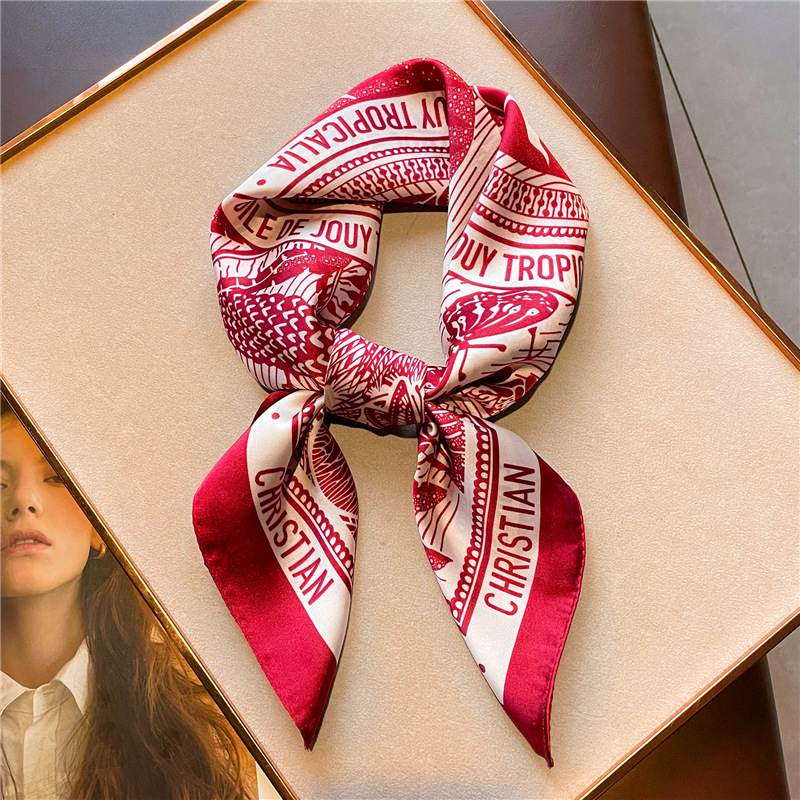 Mektup Baskı Ipek Saten Mendil - Women Fashion Necktie incelemesi ve fiyatı