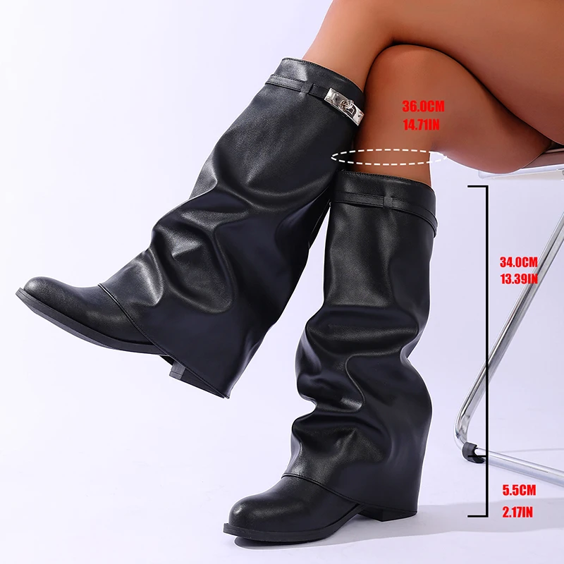 Marka Tasarım Siyah PU Deri Di - Women'S Fashion Knee High Boots incelemesi ve fiyatı