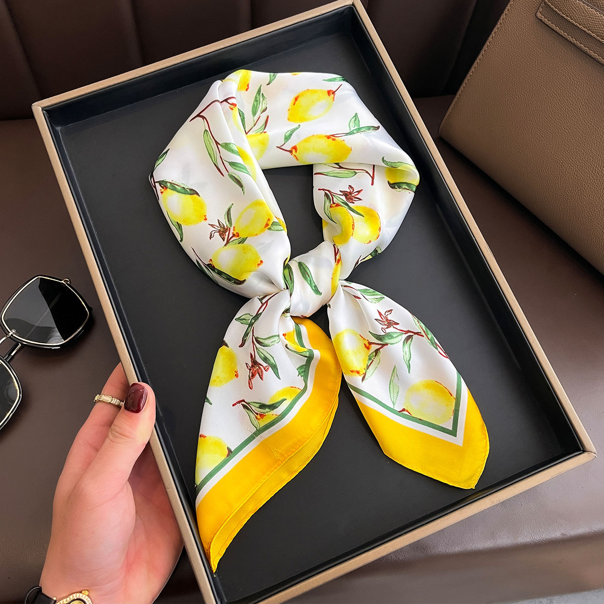 2025 yeni sarı limon baskı kar - Women Fashion Necktie incelemesi ve fiyatı