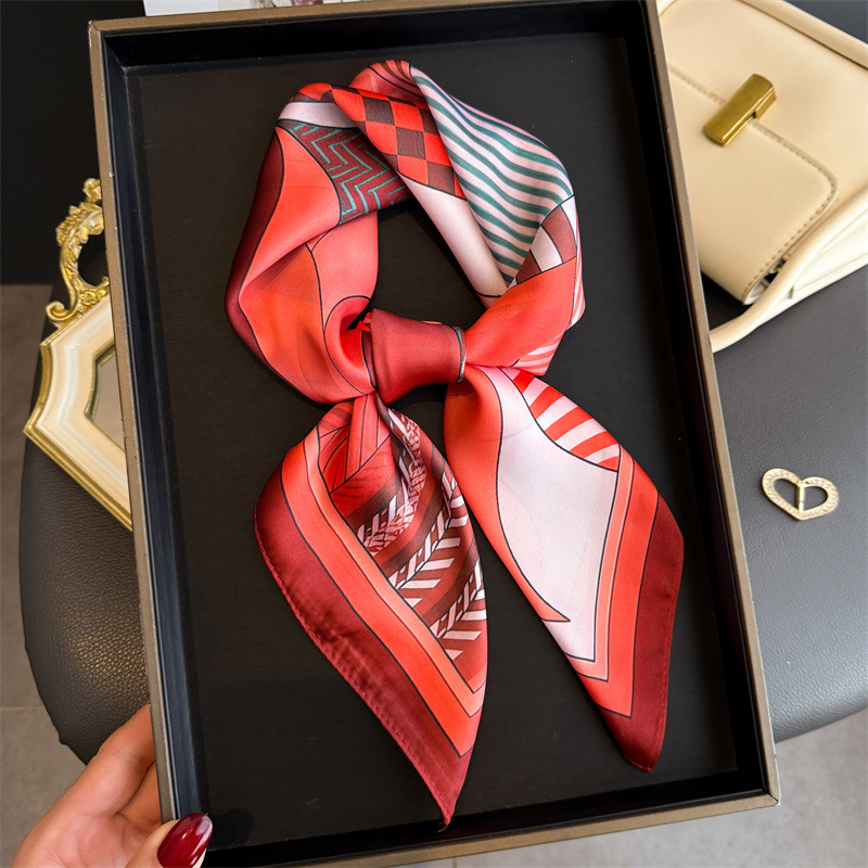 2026 yeni geometri baskı ipek  - Women Fashion Necktie incelemesi ve fiyatı