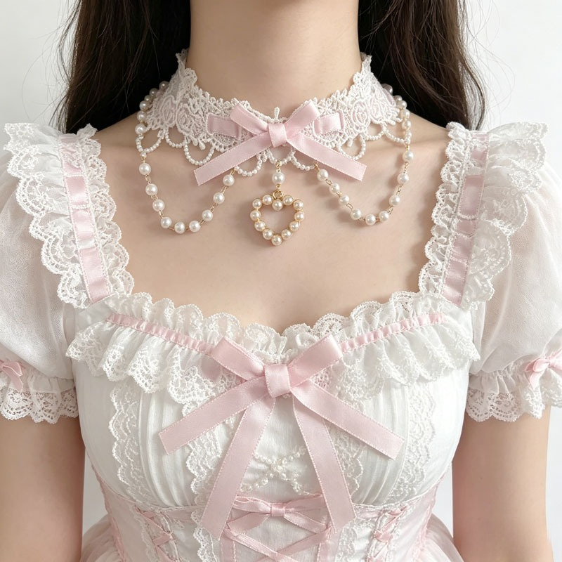 Lolita İnci Tatlı Dantel Kolye - Women Fashion Photoshoot incelemesi ve fiyatı